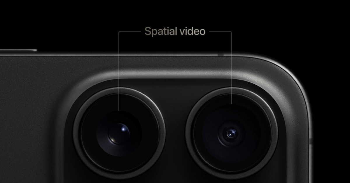 Spatial videos are captured using the Main and Ultra Wide cameras on iPhone 15 Pro and iPhone 15 Pro Max while in landscape orientation.